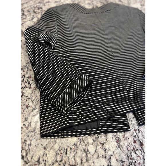 Talbots cropped polka dot blazer jacket size 14 3/4 sleeves black and white - Picture 12 of 12